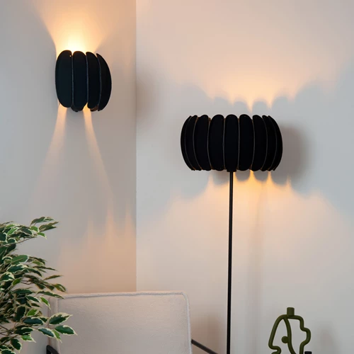 Lucide SPENCER - Wandlamp - 1xE27 - Zwart - sfeer 1